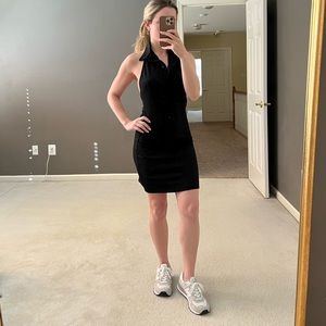 Black sporty collared mini dress. Size small. Amazon